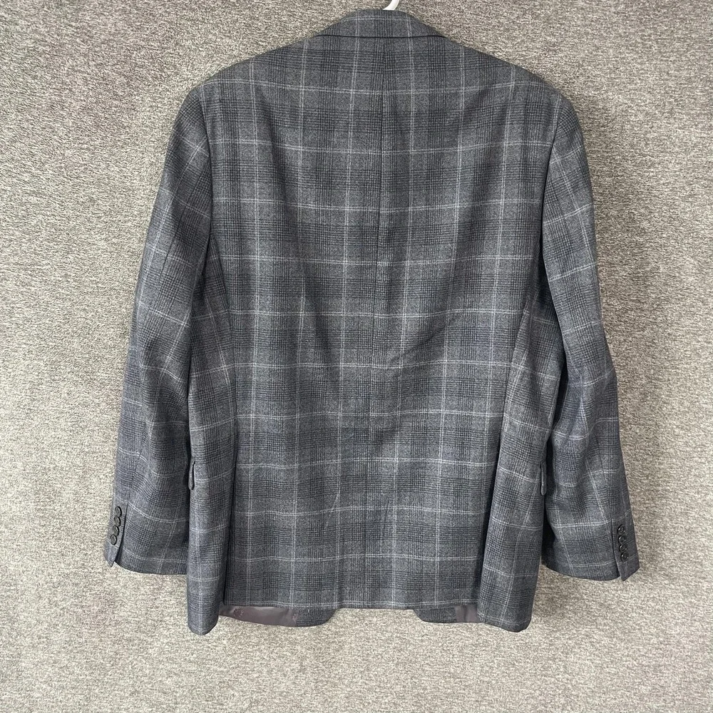 Lauren Ralph Lauren Blazer Mens 42L Gray Plaid Wool Stretch‎ Sport Coat Jacket